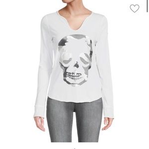 GREEN Zadig & Voltaire Skull Long-sleeve Tee